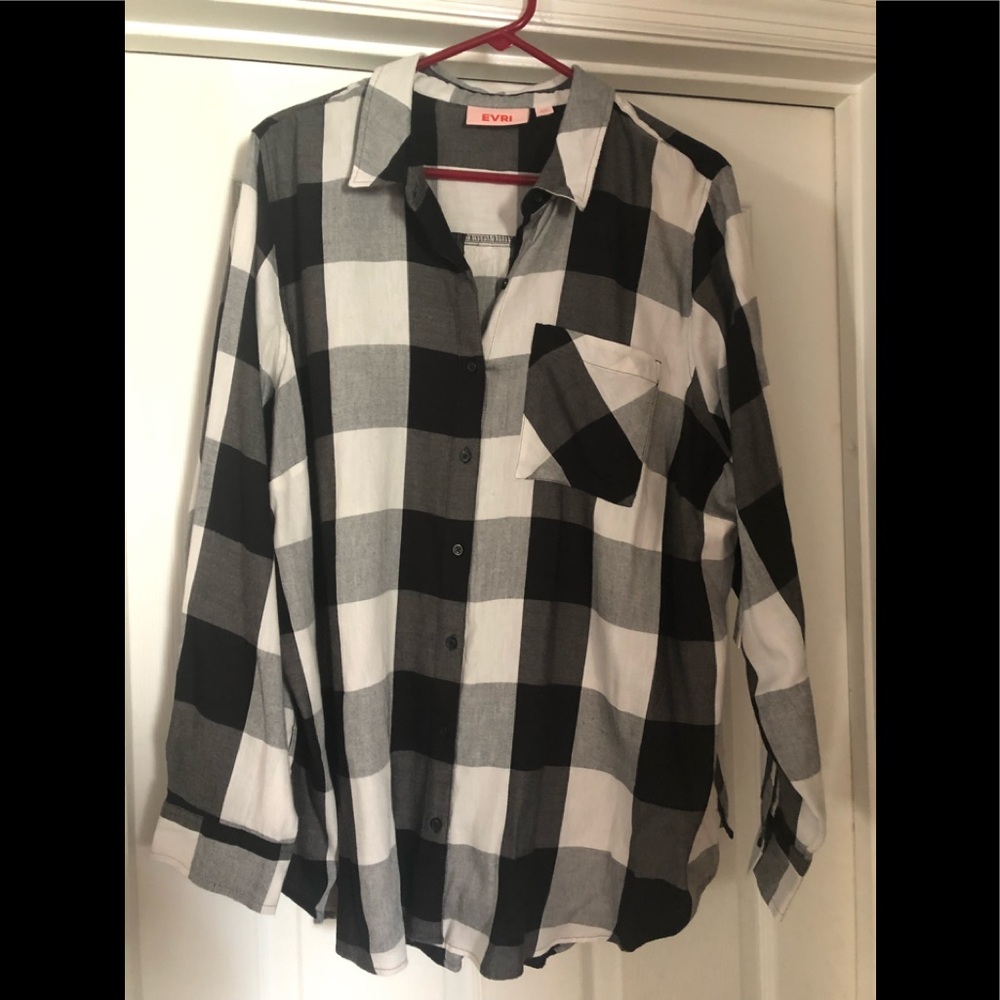 Black plaid button down shirt